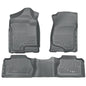 Husky Liner 98212 Front and Second Seat Floor Liners for Chevrolet Silverado and Sierra 1500/2500/3500 (Excluding Manual Shifter) - Gray