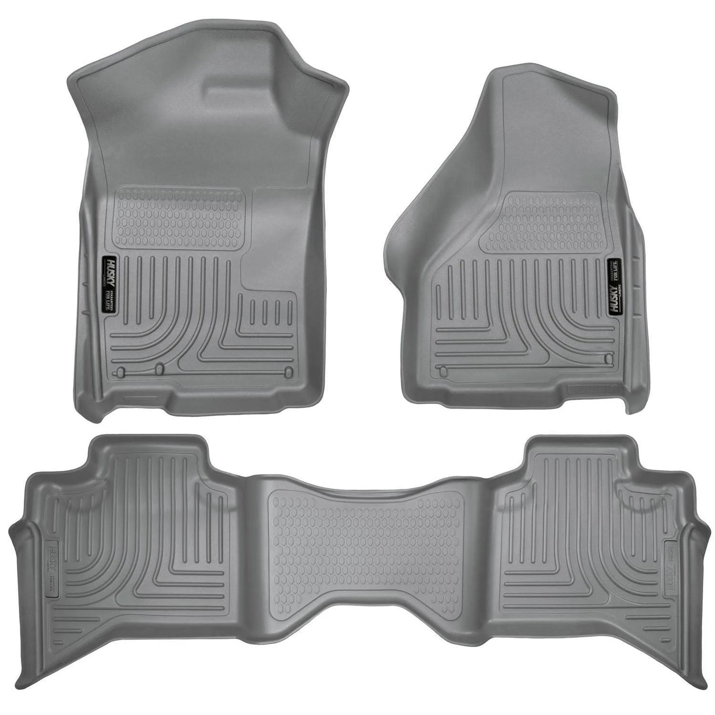 Husky Liner 99012 WeatherBeater Floor Liners for Ram 1500 Quad Cab – Front & Second Seat, Grey