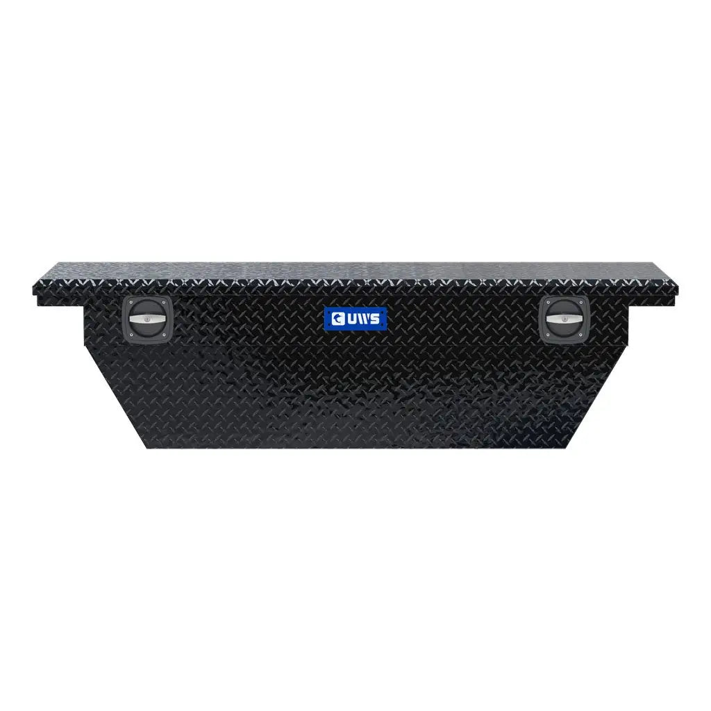 UWS/United Welding Services Gloss Black Aluminum 69-Inch Deep Angled Secure Lock Truck Tool Box