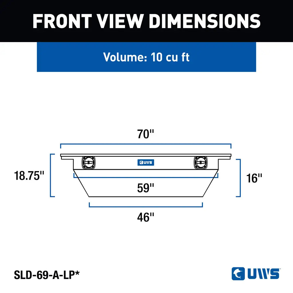 UWS/United Welding Services SLD-69-A-LP 69-Inch Secure Lock Deep Angled Low Profile Bright Toolbox