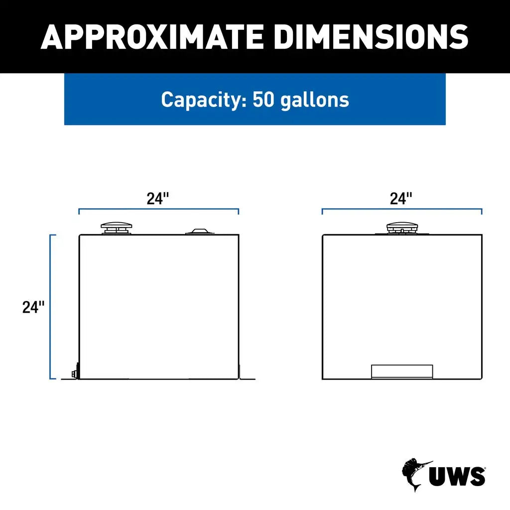 UWS United Welding Services Matte Black 53 Gallon Rectangle Steel Transfer Tank