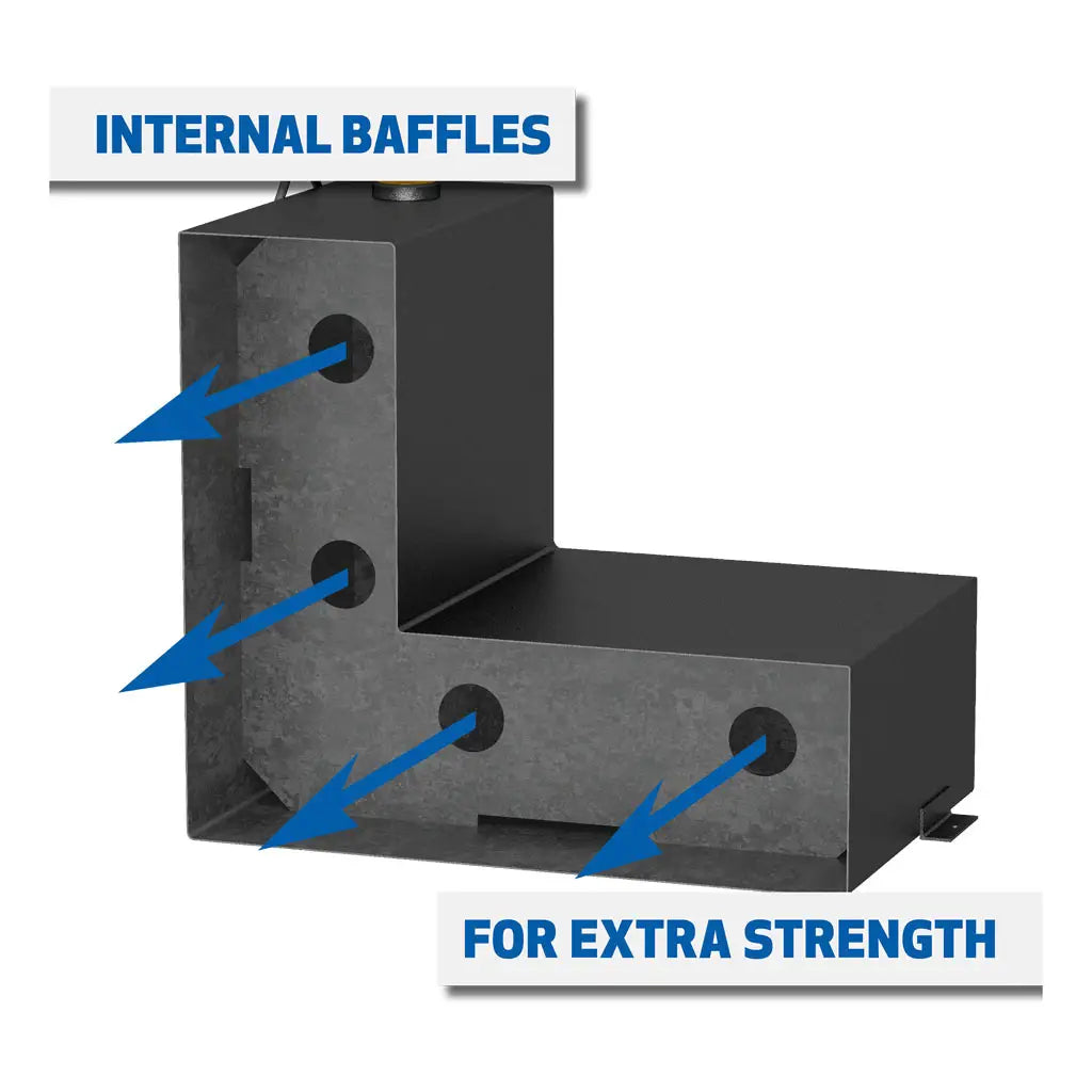 UWS United Welding Services 75-Gallon Steel Combo Transfer Tank in Matte Black (Part #ST-75-COMBO-MB)
