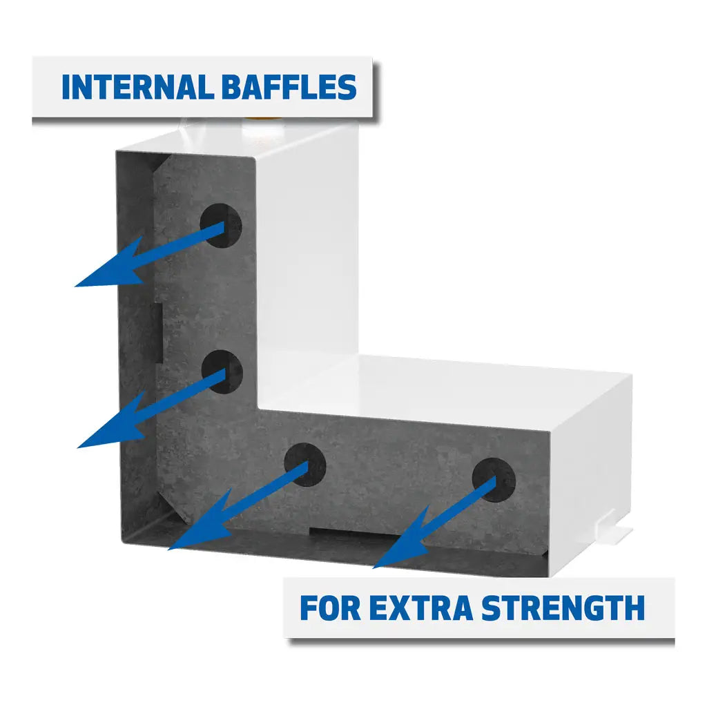 UWS United Welding Services ST-85-L-W Steel L-Shape Transfer Tank, 85 Gallons, White