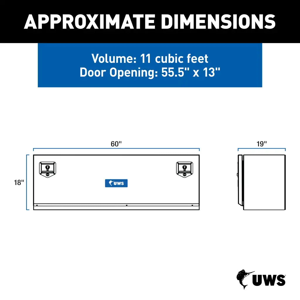 UWS/United Welding Services Matte Black Steel 60 x 18 x 18 Singledoor Underbody Tool Box (Part Number: ST-TBUB-60-MB)