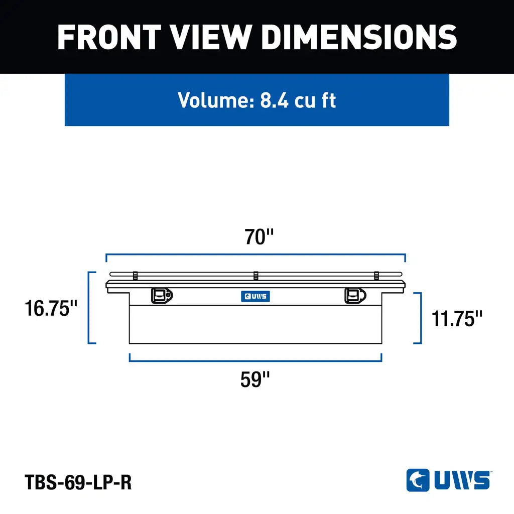 UWS United Welding Services TBS-69-LP-R 69-Inch Single Lid Low Profile Toolbox with Rail