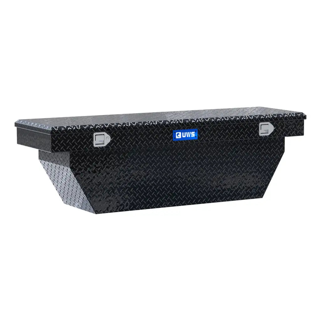 UWS United Welding Services 69-Inch Aluminum Single Lid Crossover Toolbox, Deep Angled Black (Part Number: TBSD-69-A-BLK)