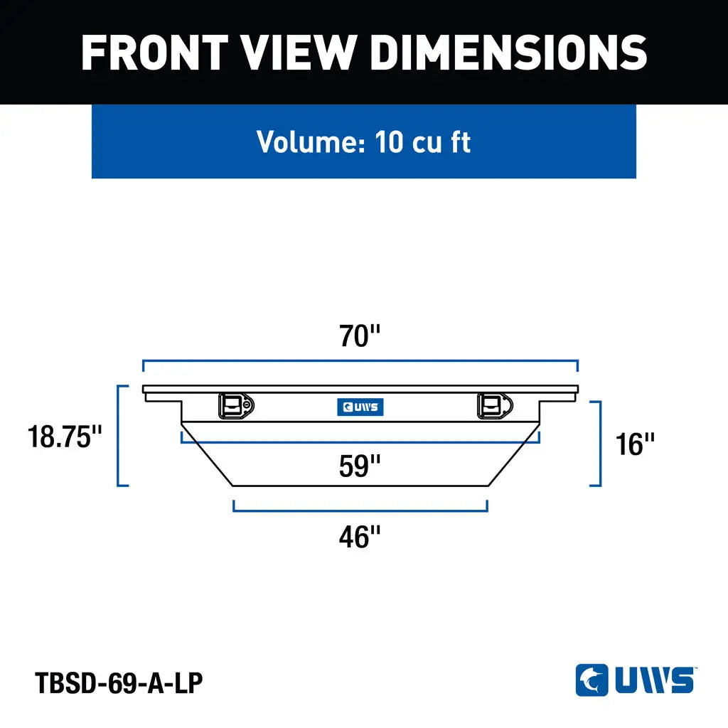 UWS/United Welding Services 69-Inch Aluminum Single Lid Crossover Toolbox with Deep Low Profile and Angled Design