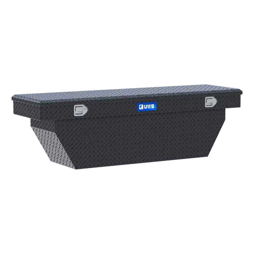 UWS United Welding Services Matte Black Aluminum 69-In Deep Angled Crossover Truck Toolbox - Part Number TBSD-69-A-MB