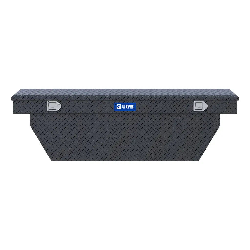 UWS United Welding Services Matte Black Aluminum 69-In Deep Angled Crossover Truck Toolbox - Part Number TBSD-69-A-MB