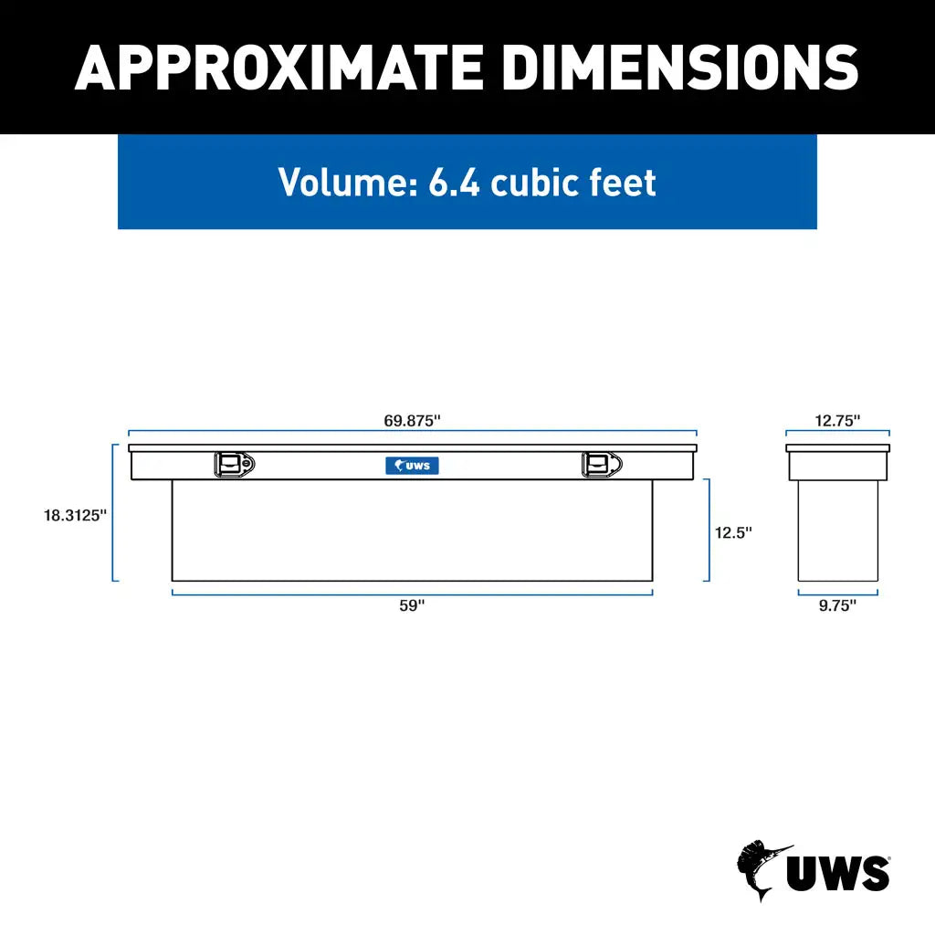 UWS United Welding Services TBSD-69-SL 69 Inch Slim Line Single Lid Deep Flat-Panel Toolbox