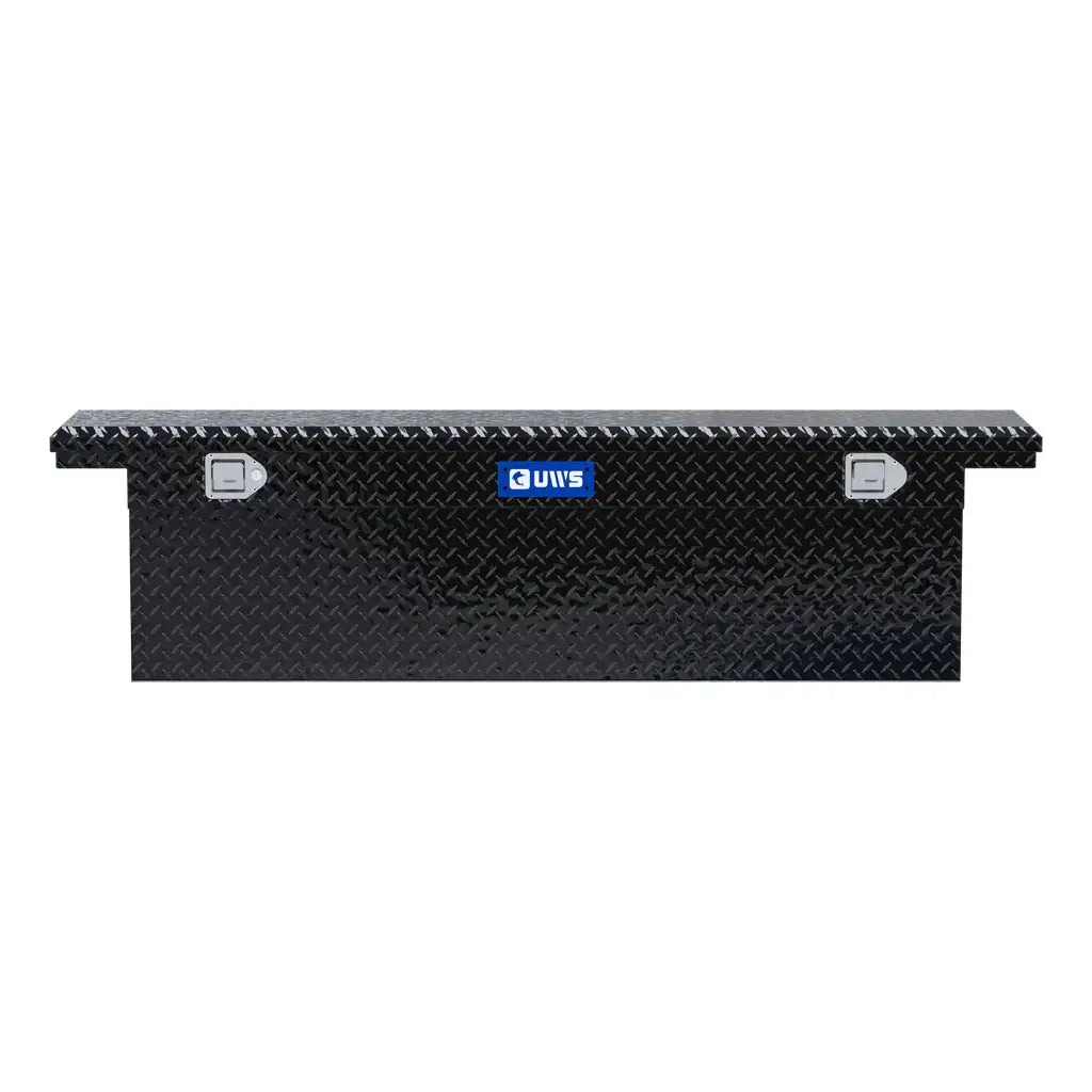 UWS/United Welding Services TBSD-72-A-LP-B Gloss Black Aluminum 72-Inch Deep Angled Crossover Truck Tool Box with Low Profile