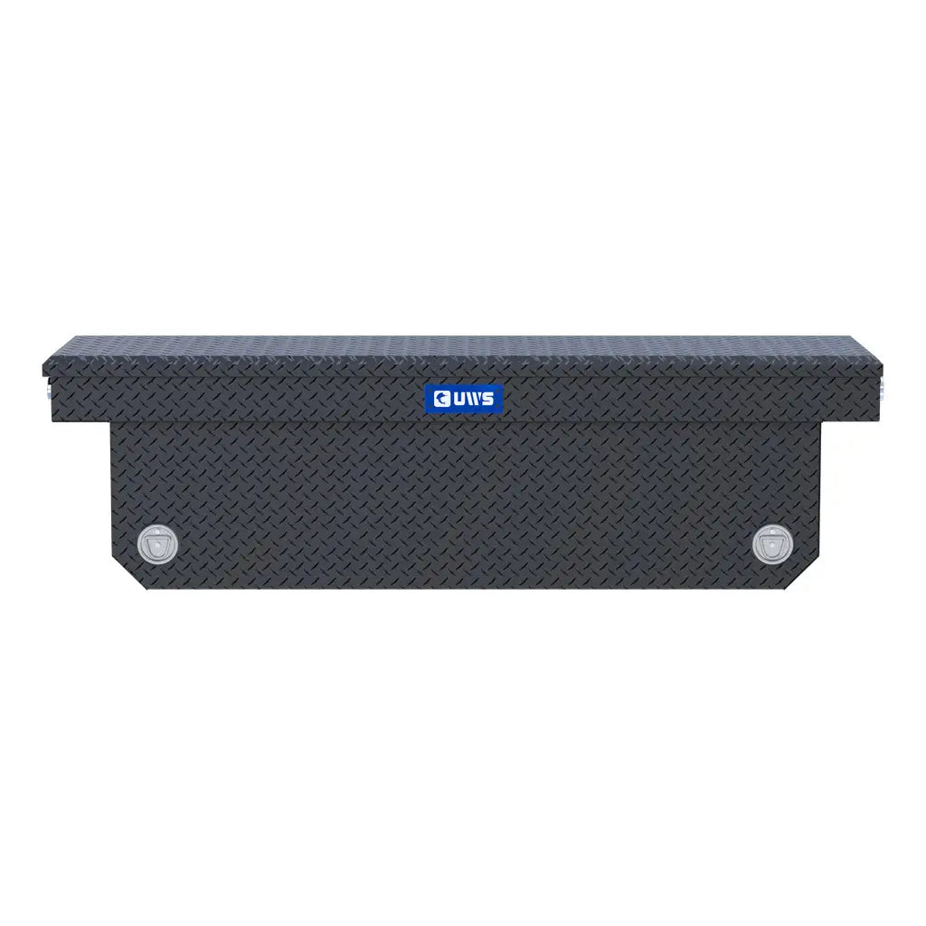 UWS/United Welding Services 72-Inch Deep Angled Push Button Crossover Truck Tool Box Matte Black TBSD-72-A-PB-MB