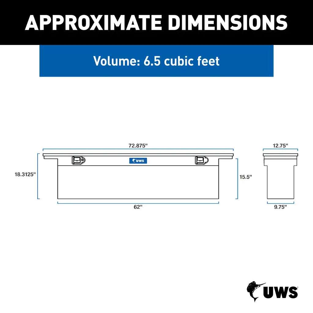 UWS/United Welding Services 72 Slimline Single Deep Low Profile TBSD-72-SL-LP