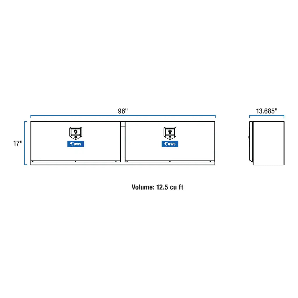 UWS United Welding Services Black Top Sider Box, 96 in x 13 in x 17 in