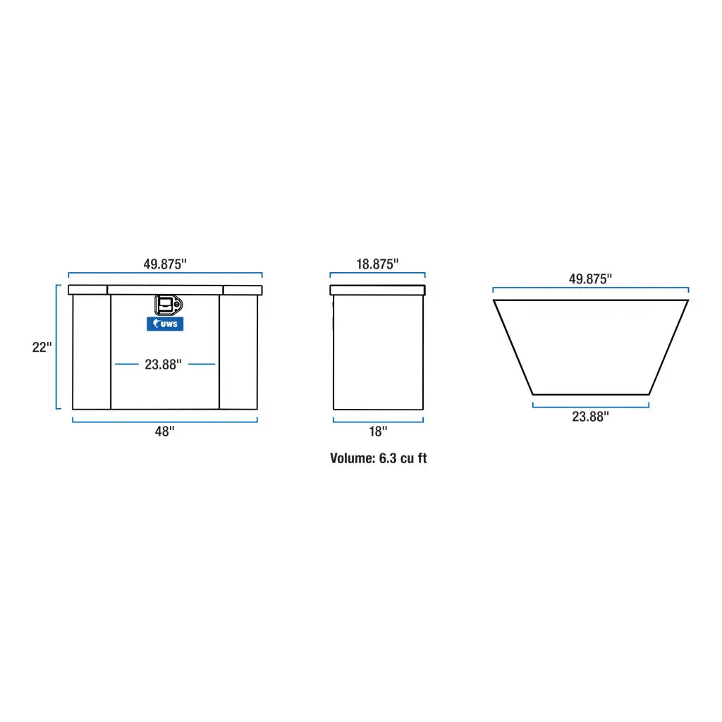 UWS United Welding Services Black 49-Inch V-Shaped Utility Trailer Box - Durable and Versatile Storage Solution