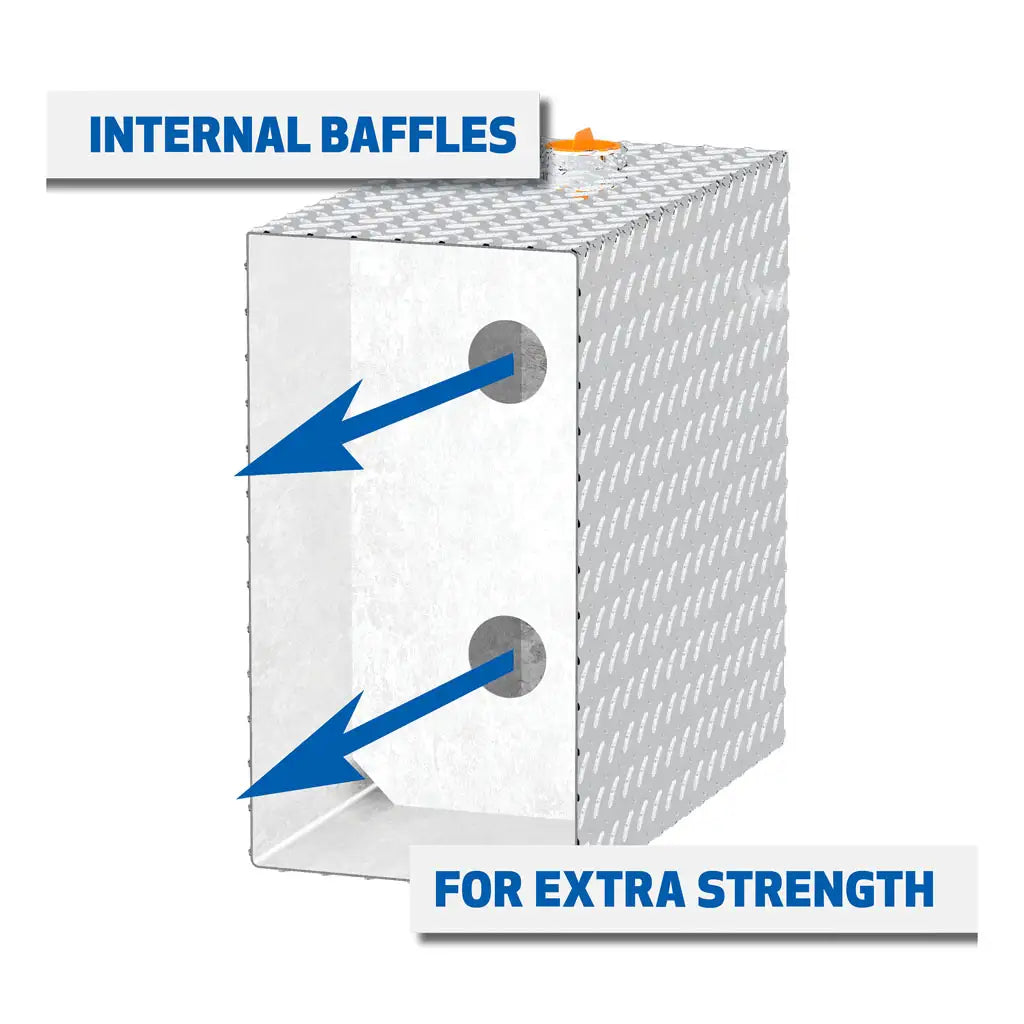 UWS United Welding Services 100 Gallon Rectangle Bright Aluminum Transfer Tank (Part Number TT-100-RT-T-P)