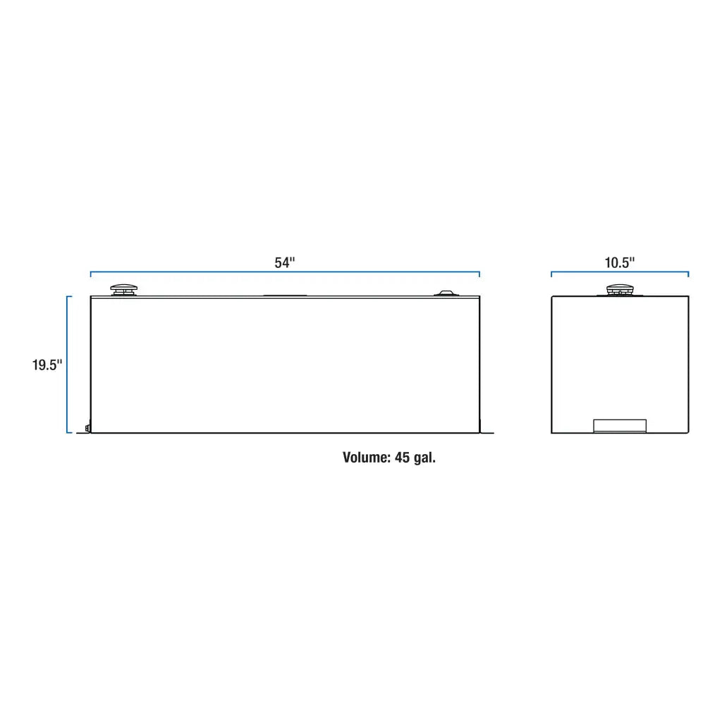 UWS United Welding Services 45 Gallon Rectangle Bright Aluminum Transfer Tank