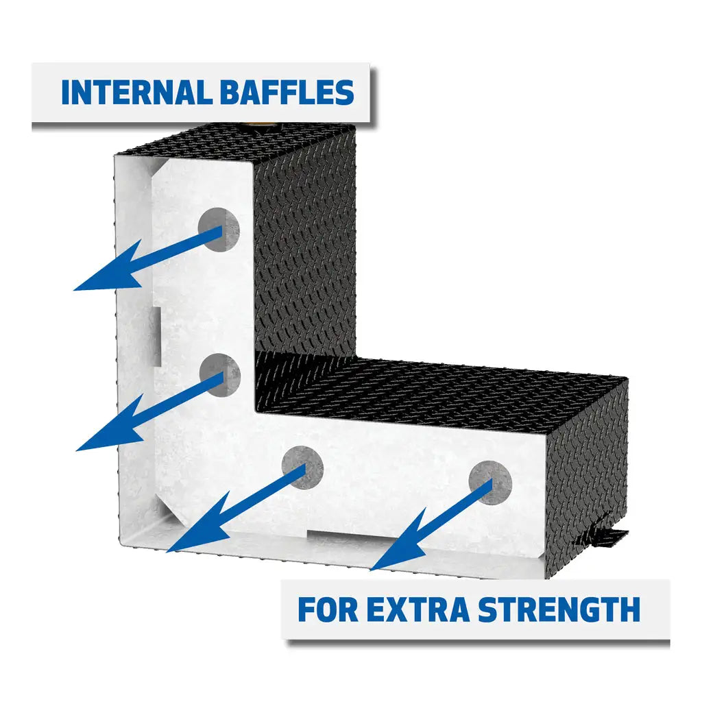 UWS United Welding Services Gloss Black 50-Gallon L-Shape Aluminum Transfer Tank, Part TT-50-L-T-P-BLK