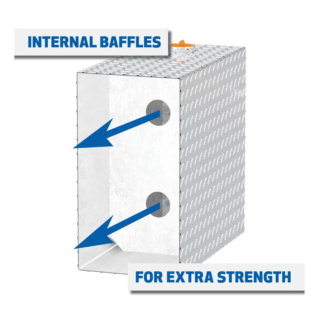 UWS United Welding Services 50-Gallon Rectangle Bright Aluminum Transfer Tank - Model TT-50-R-T-P