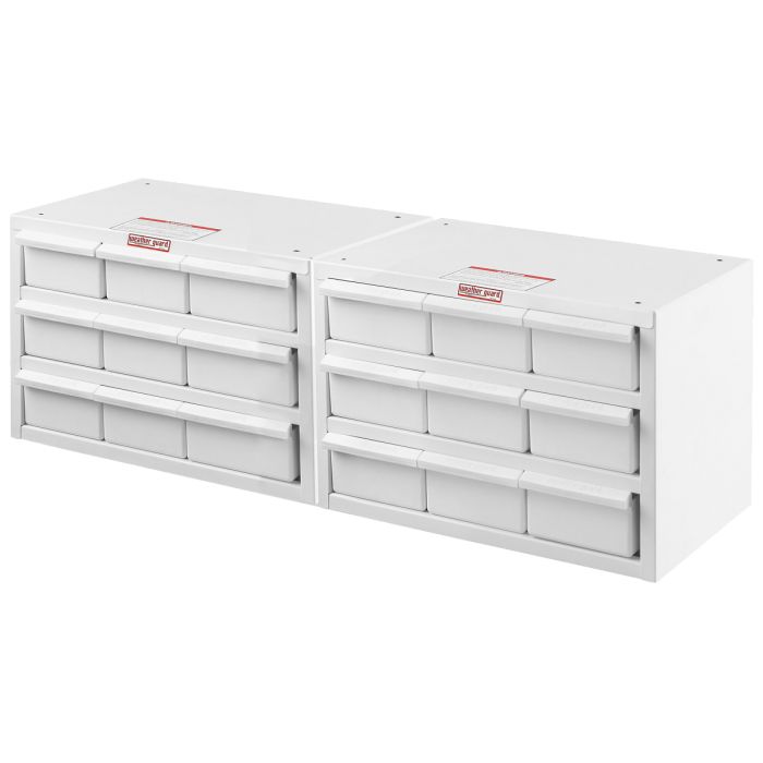 WeatherGuard 9918303 Parts Cabinet with 18 Bins - Perfect for Organizing Your Tools